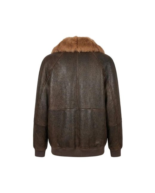 Brunello Cucinelli Gray Faux Fur & Shearling Jackets