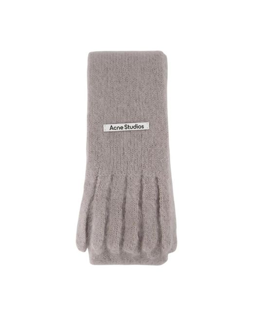 Acne Accessoires ,Grijs ,Wol Skinny Logo Sjaal in het Gray