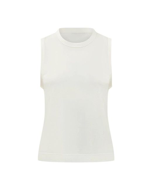 AMI White Sleeveless Tops