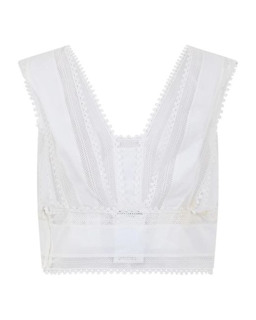 Alberta Ferretti White Sleeveless Tops