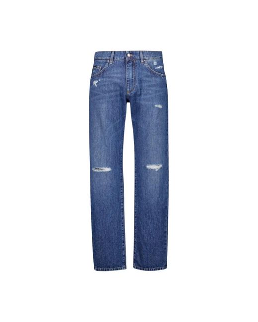 Dolce & Gabbana Blue Straight Jeans for men