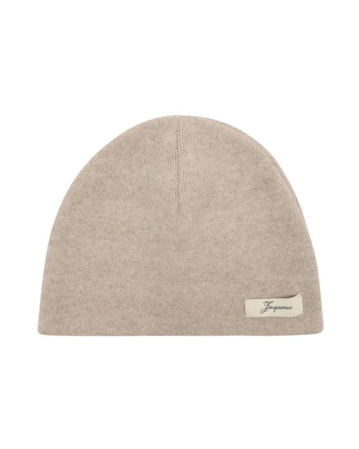 Jacquemus Chevron Beanie in het Natural