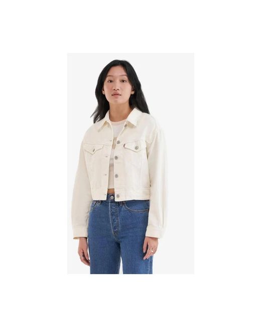 Levi's Lichtgewicht Denim Jas in het White