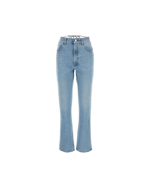 Gcds Blue High-waisted straight-leg blaue denim-jeans,klassische denim jeans