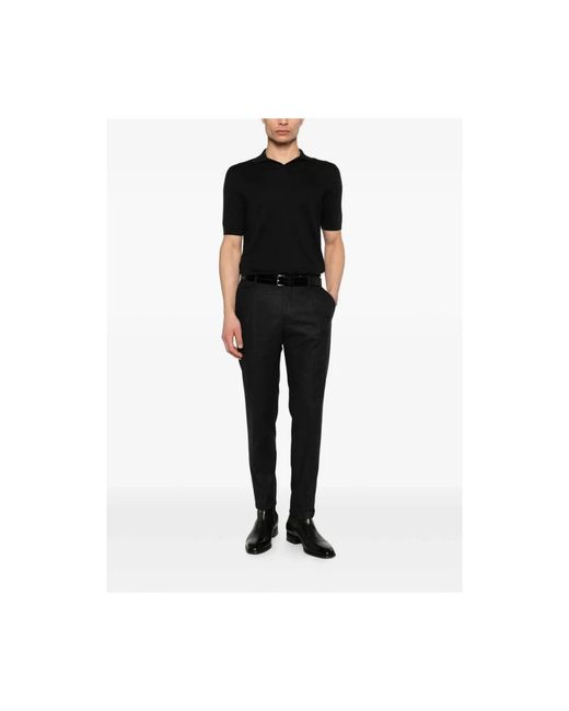 Fedeli Black Polo Shirts for men
