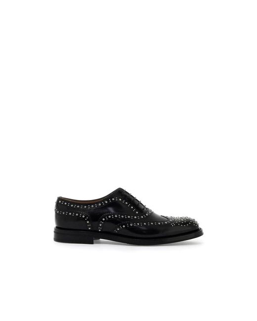 Church's Black Elegant Brogue Oxford Lace-Ups With Micro Studs