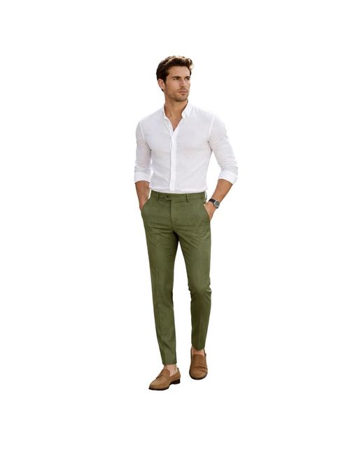 Franzese Collection Green Suit Trousers for men