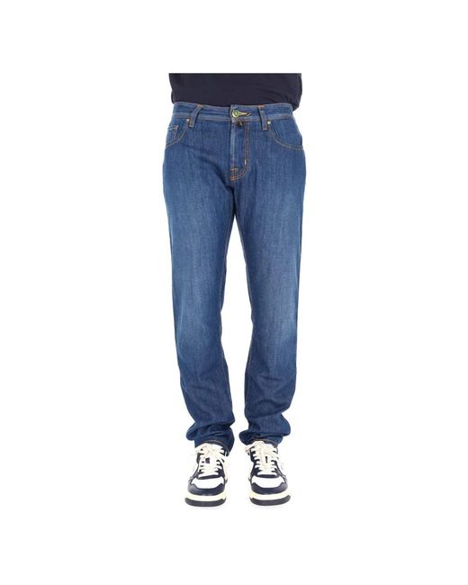 Jacob Cohen Blue Straight Jeans for men