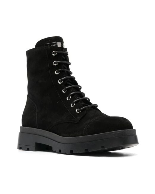 Giuseppe Zanotti Black Lace-Up Boots for men
