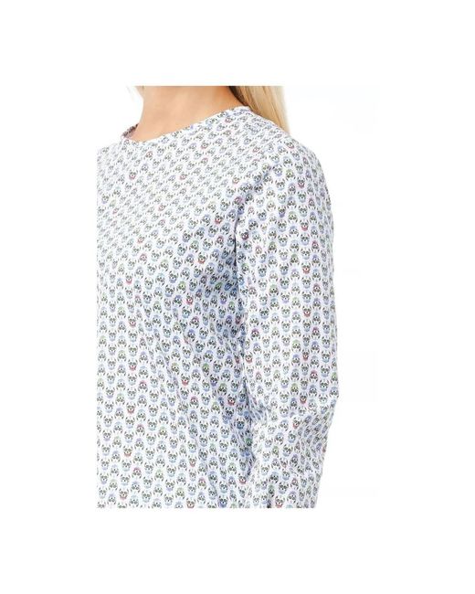 Bagutta Overhemden ,Wit ,Gedrukte Blouse Met Lange Mouwen En Knopen in het Blue