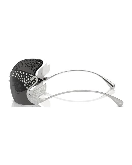 Swarovski Gray Silberne sonnenbrille mit original-etui,silberne sonnenbrille für den täglichen gebrauch