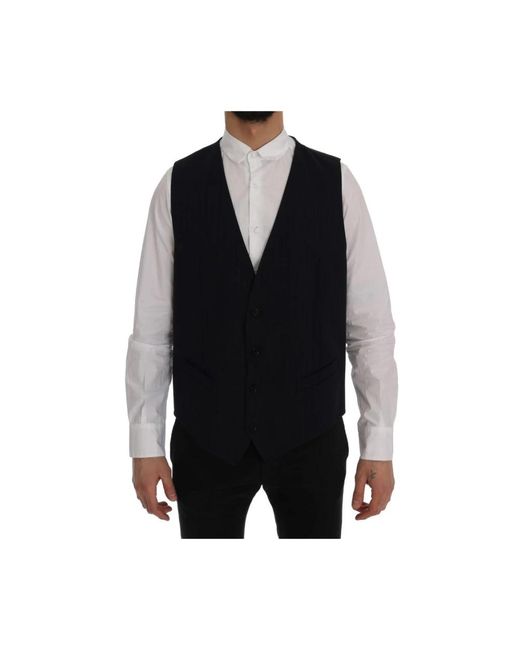 Dolce & Gabbana Black Waistcoats for men