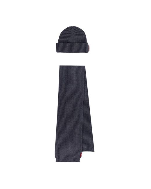 DSquared² Accessoires ,Grijs ,Wol Grijze Wollen Sjaal En Hoed Set in het Blue voor heren