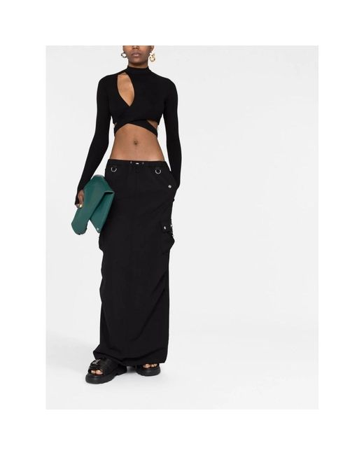 Coperni Rokken ,Zwart ,Wol Zwarte Tailored Cargo Maxi Rok in het Black