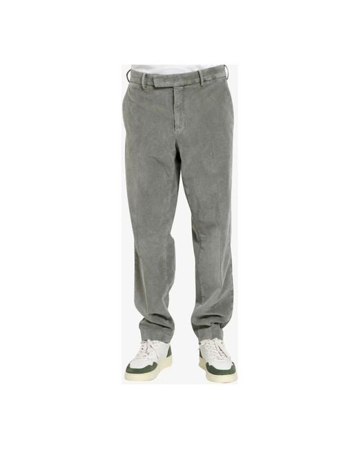 PT Torino Gray Straight Trousers for men