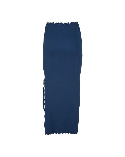 ROTATE BIRGER CHRISTENSEN Blue Blaue Ripp-Midi-Rock