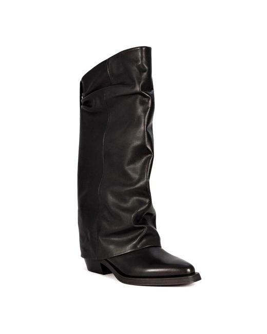 Ash Schoenen ,Zwart ,Leer Zwarte Leren Liam Laarzen Met Band in het Black
