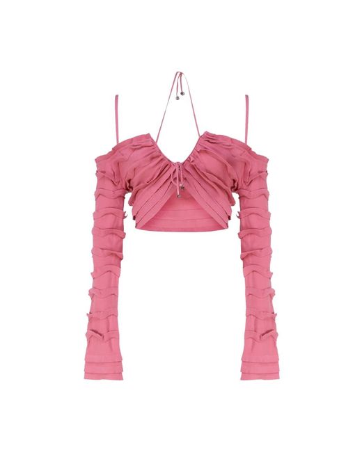 Blumarine Pink Rosa ruffle sweaters