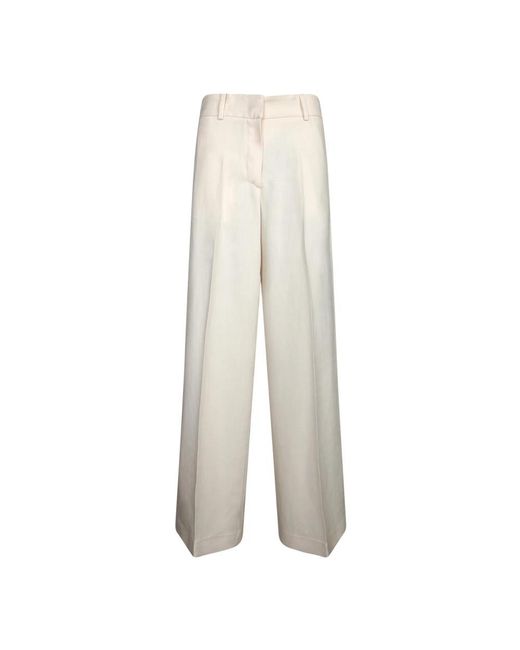 MSGM White Wide Trousers