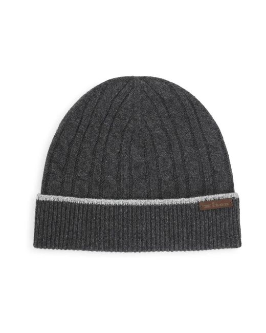 Kiton Zopfmuster-Beanie in Gray für Herren