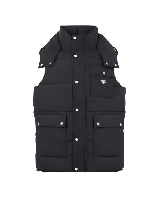Philipp Plein Jassen ,Zwart ,Nylon Nylon Puffer Vest Gothic Plein in het Black voor heren