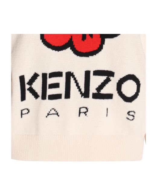 KENZO Red Weiße baumwollstrickjacke