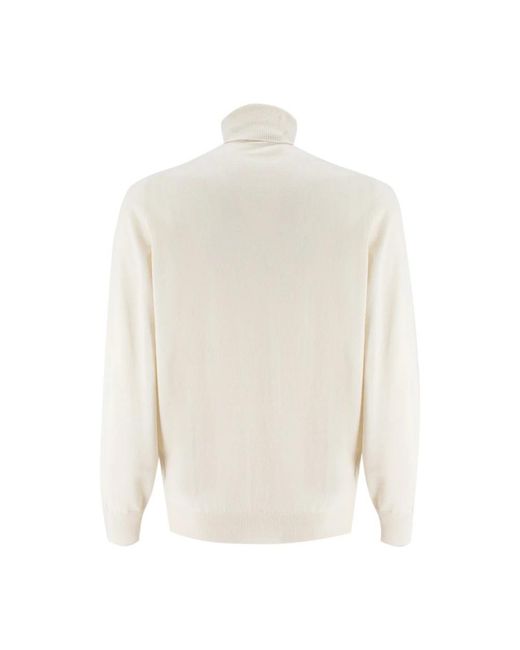 Brunello Cucinelli White Cashmere Knitwear for men