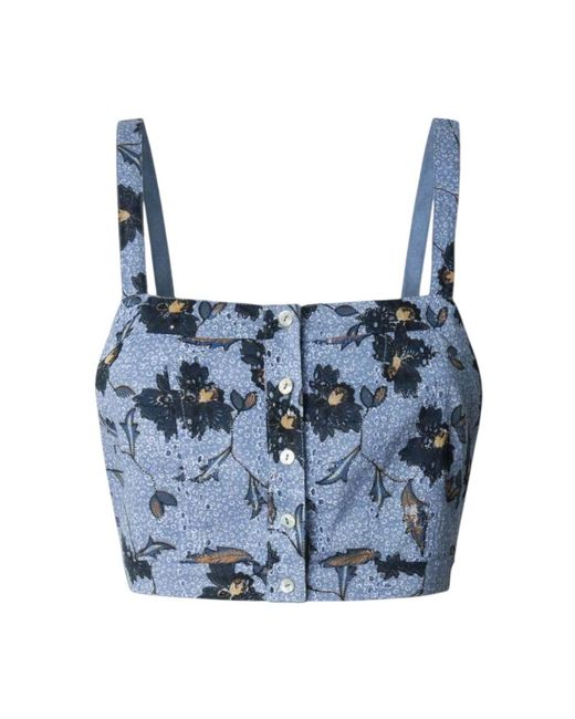 Pepe Jeans Blue Sleeveless Tops