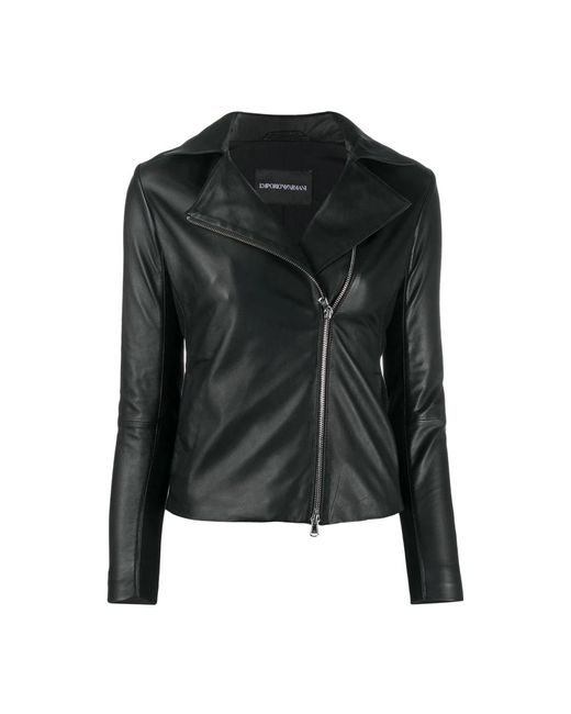 Emporio Armani Black Leather Jackets