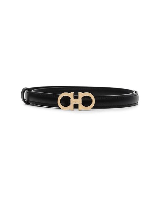 Ferragamo Black Er und grauer Gürtel
