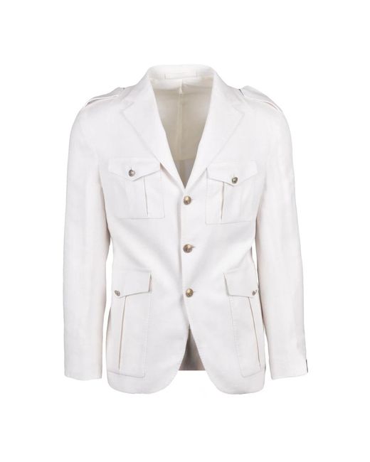 Eleventy Giacca Military in het White voor heren