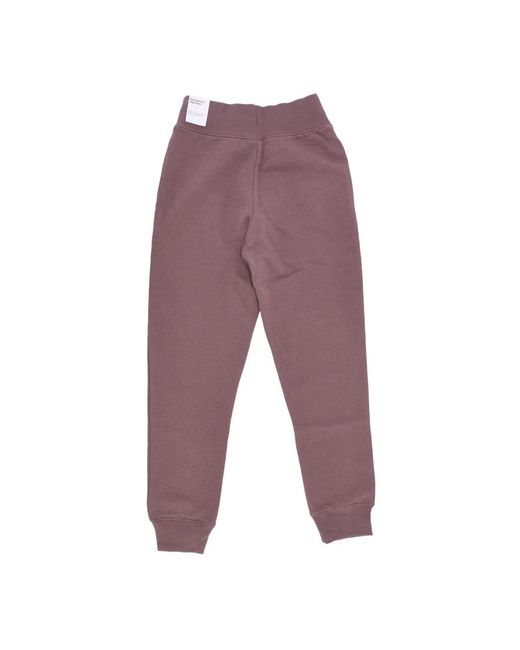 Nike Fitness ,Paars ,Katoen Fleece Joggingbroek Met Hoge Taille in het Purple