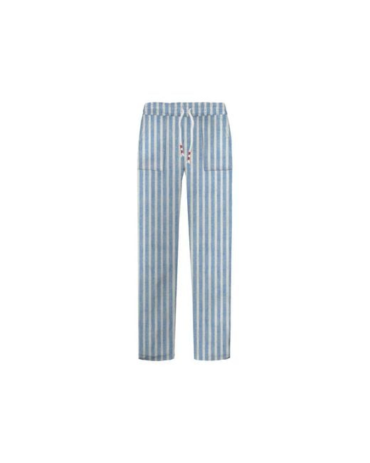 Mc2 Saint Barth Blue Straight Trousers for men