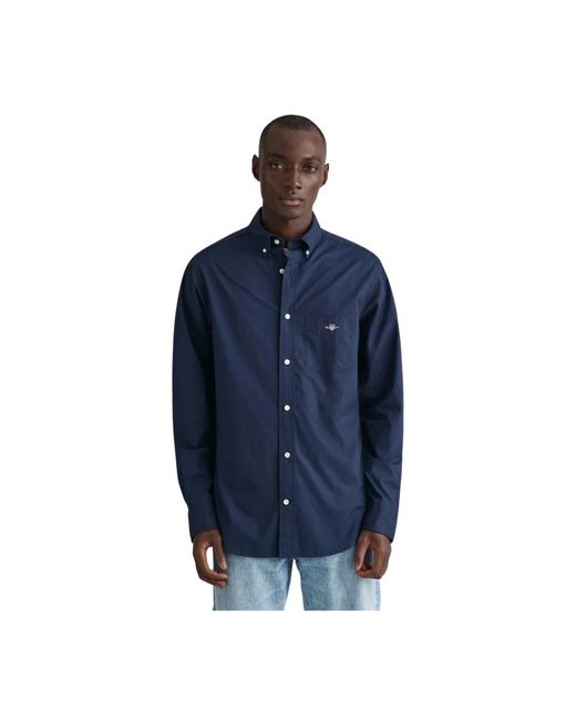 Gant Regular fit popeline hemd in Blue für Herren