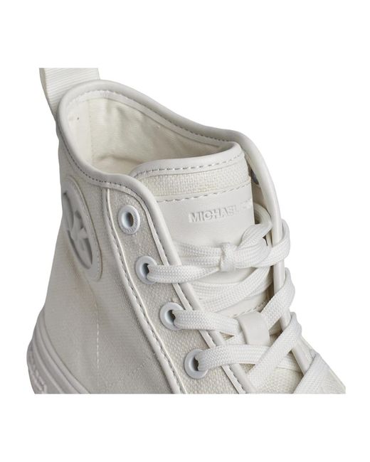 Michael Kors Gray Hochgeschnittene Leinwand-Sneakers Für Frauen