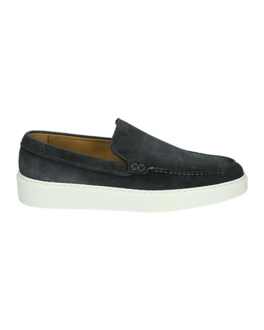GIORGIO Blaue Wildleder Slip-On Schuhe in Black für Herren