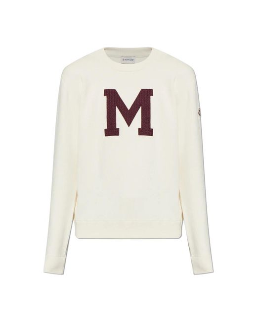 Moncler Logo Sweatshirt in White für Herren