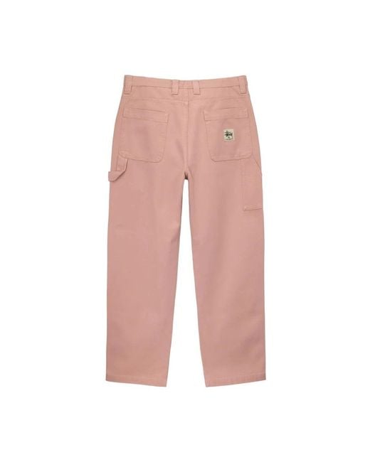 Stussy Pink Straight Trousers for men