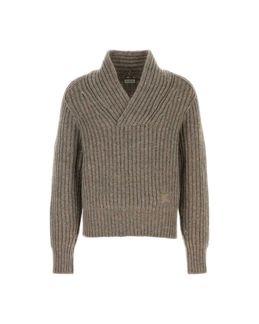 Burberry Gray V-Neck Knitwear for men