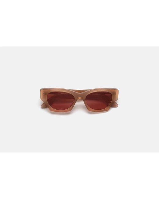 Retrosuperfuture Pink Braune eckige sonnenbrille
