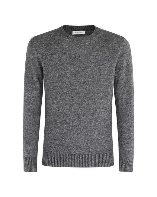 Kangra Basic Rundhals Pullover Blau Langarm in Gray für Herren