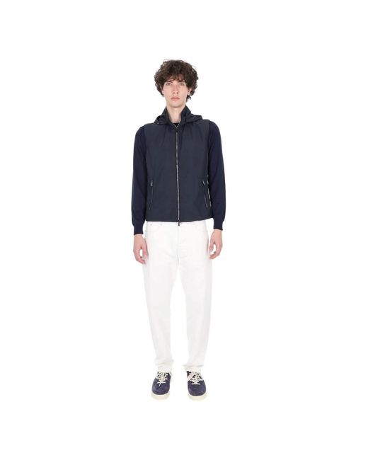 Light Jackets di Moorer in Blue da Uomo