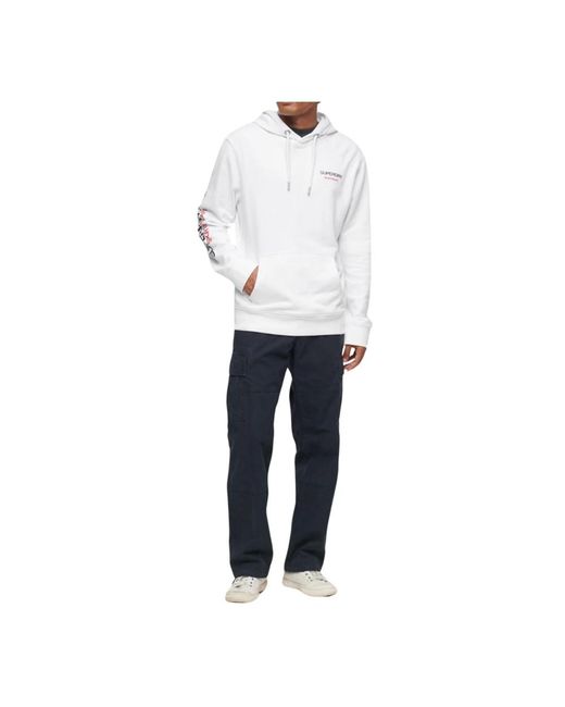 Superdry Hoodies & Sweatvesten ,Wit ,Katoen Vintage Graphic Hoodie in het White voor heren