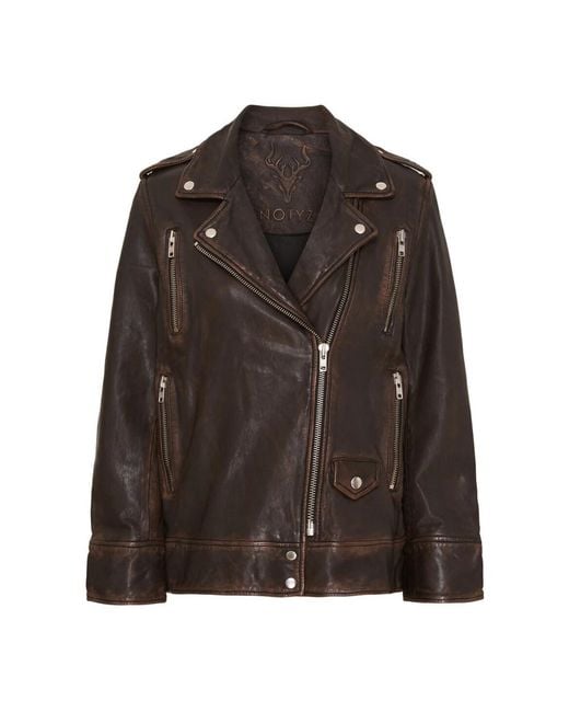 Jackets > leather jackets Notyz en coloris Brown