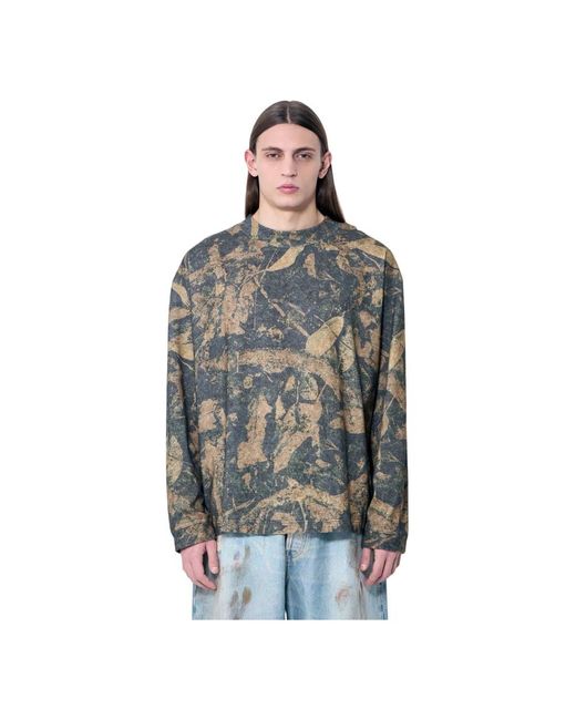 Acne Camouflage Crewneck T-Shirt in Gray für Herren