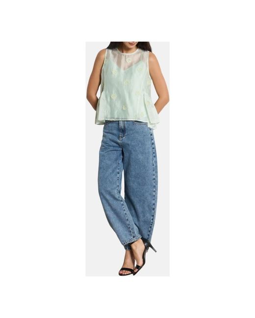 Suncoo Green Sleeveless Tops