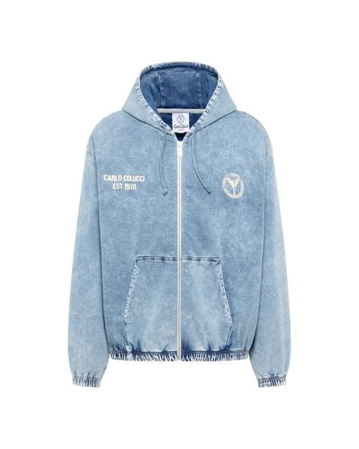 carlo colucci Blue Zip-Throughs for men