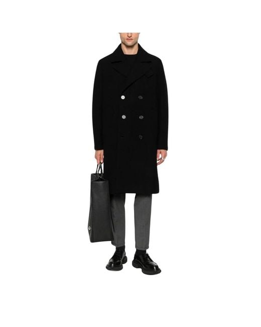 Harris Wharf London Black Double-Breasted Coats for men