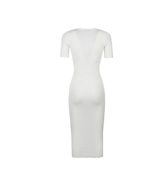 VIP【関税送料無料】希少 ELISABETTA FRANCHI WHITE MIDI DRESS Elisabetta Franchi Midi Dresses in White | Lyst