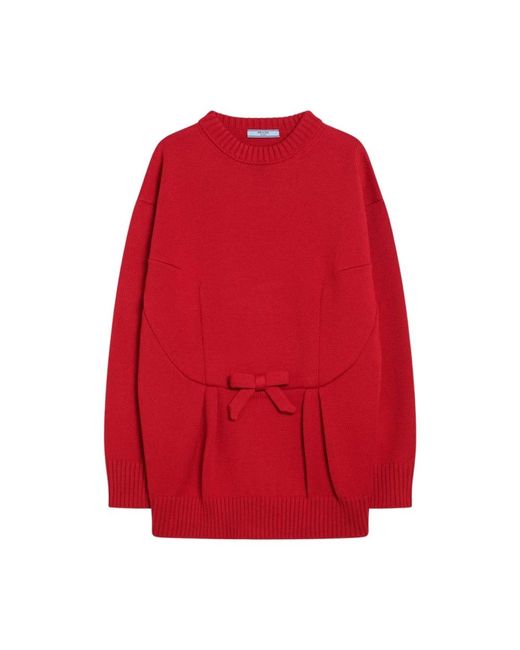 Prada Red Round-Neck Knitwear